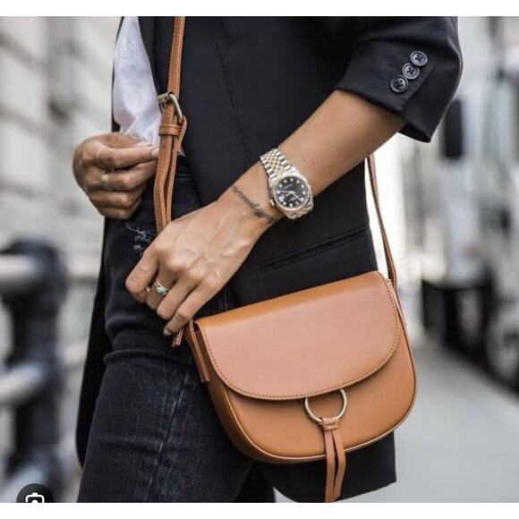 NWT JJ Winters Ivy Crossbody Bag Genuine Leather Camel Color - Picture 1 of 5